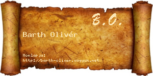 Barth Olivér névjegykártya